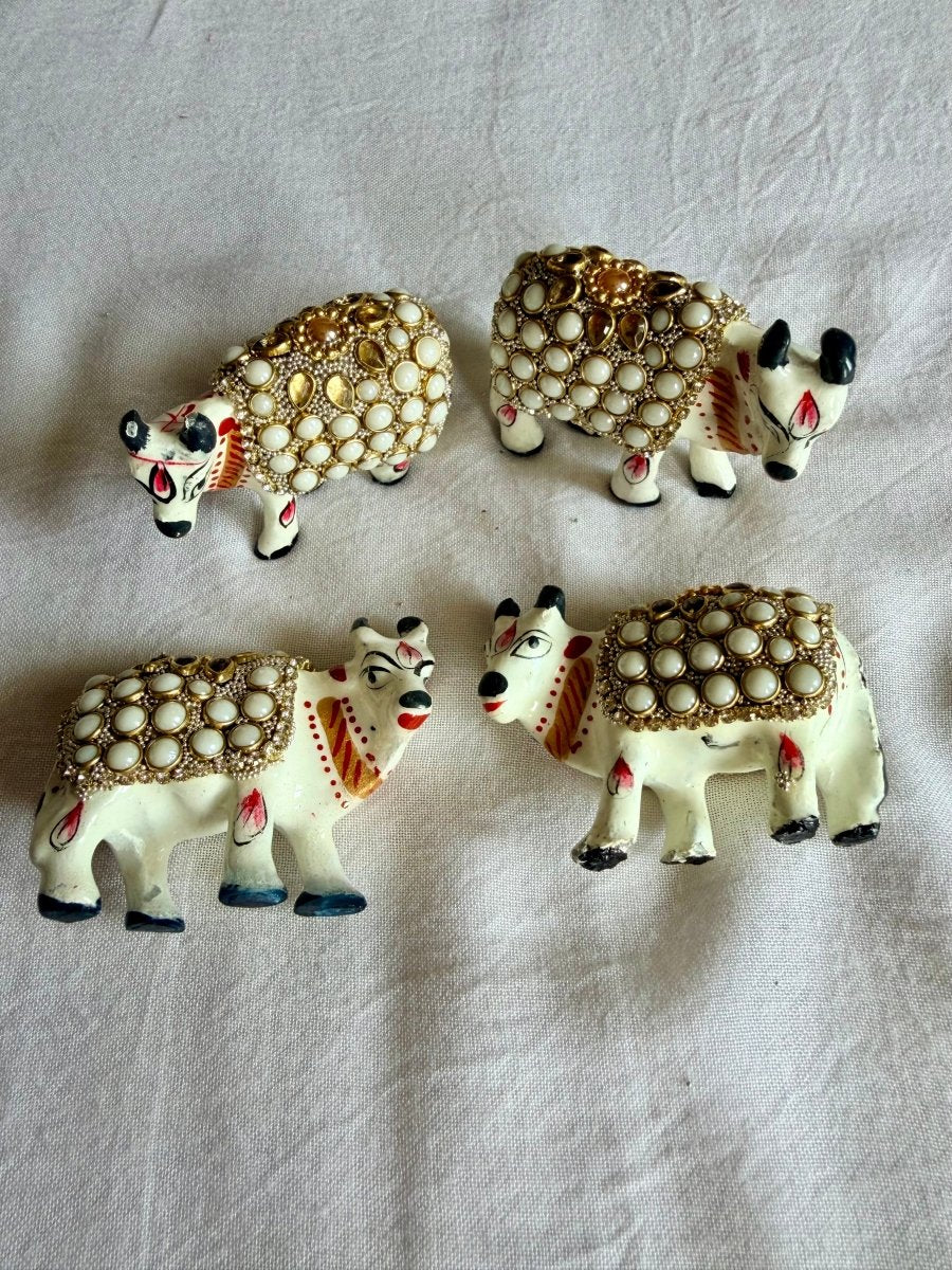 Decorating Little Cow Toy For Shreeji (2 Cow) - Shri Hit Sakhi