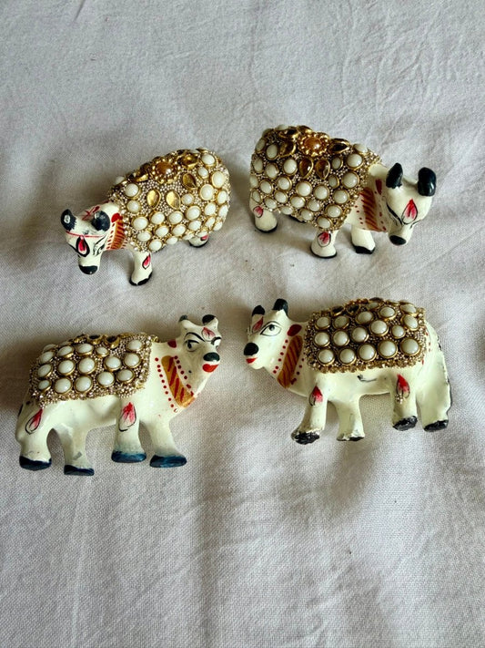 Decorating Little Cow Toy For Shreeji (2 Cow) - Shri Hit Sakhi