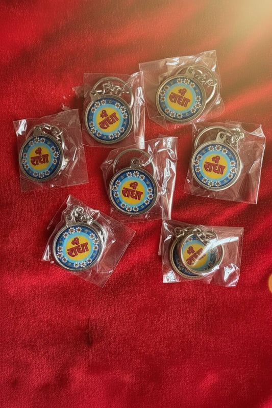 Premium Metallic Radha Nam Keychain - Shri Hit Sakhi