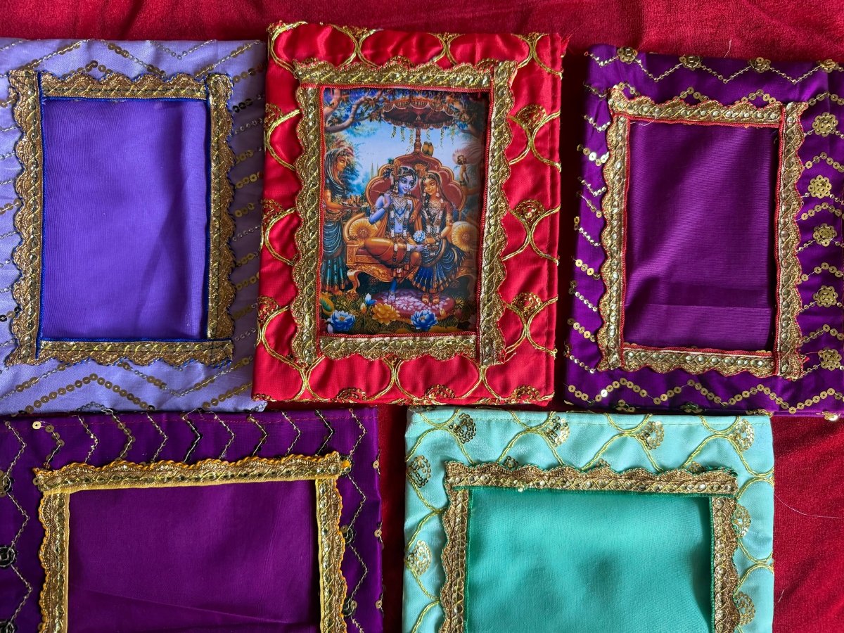 Rasmandal Radha Krishna Chavi with 1 Beautiful Poshakh (Without Frame) - Shri Hit Sakhi