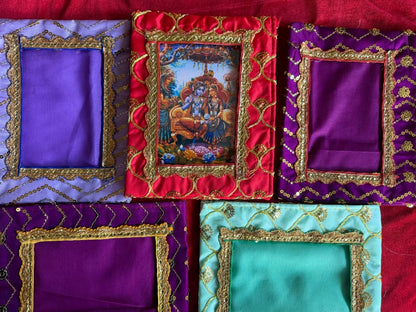 Rasmandal Radha Krishna Chavi with 1 Beautiful Poshakh (Without Frame) - Shri Hit Sakhi
